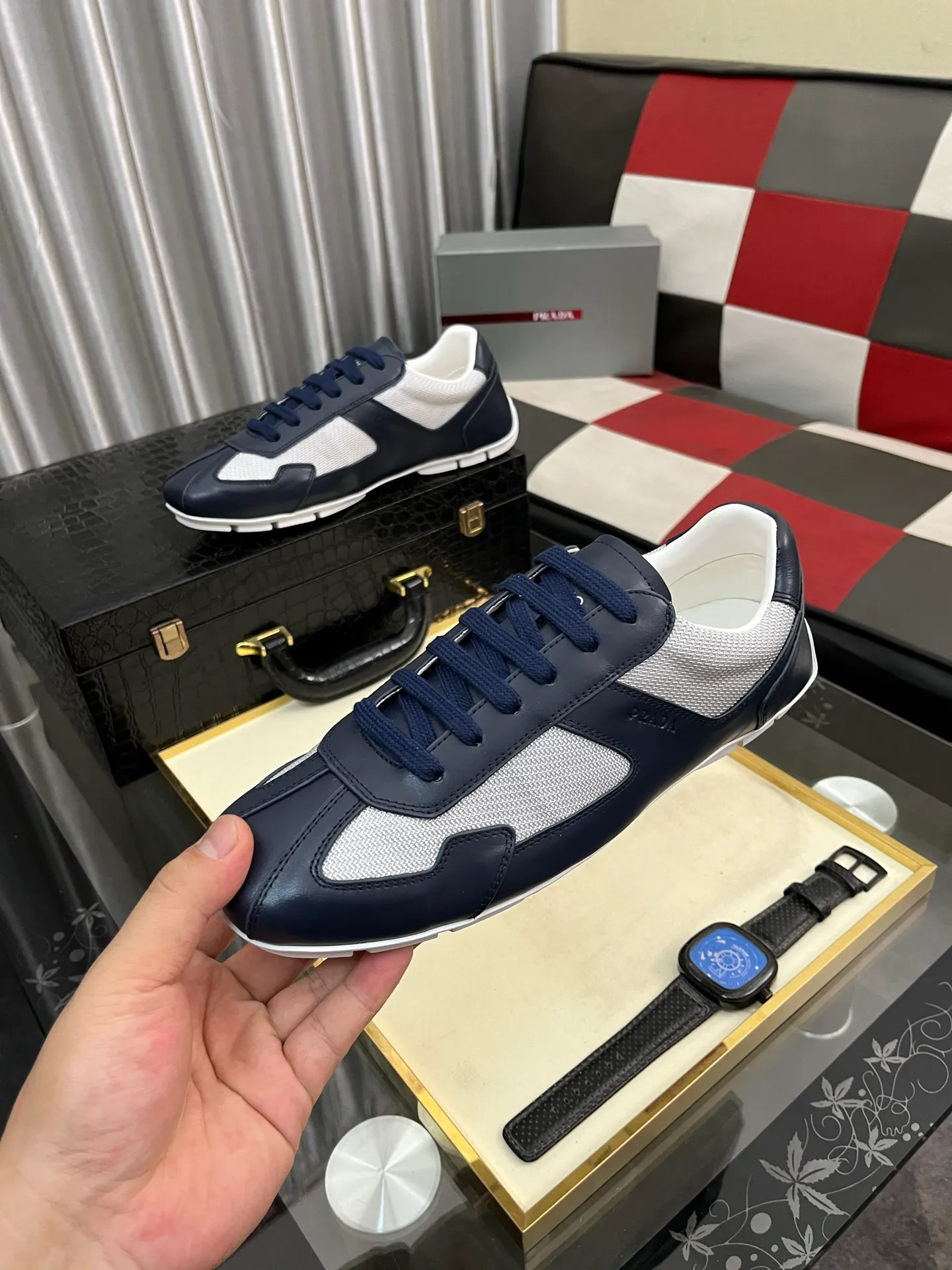 Men's men's shoes 💰458⌚️⌚️prada: new spring and summer casual shoes, sports sneakers, fabric: imported cowhide, lining: original lining, sole: original sole, size: 38-444️⃣colors available